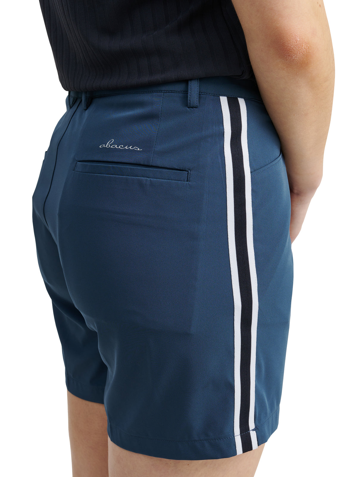 Lds Brook stripe shorts - peacock blue-1