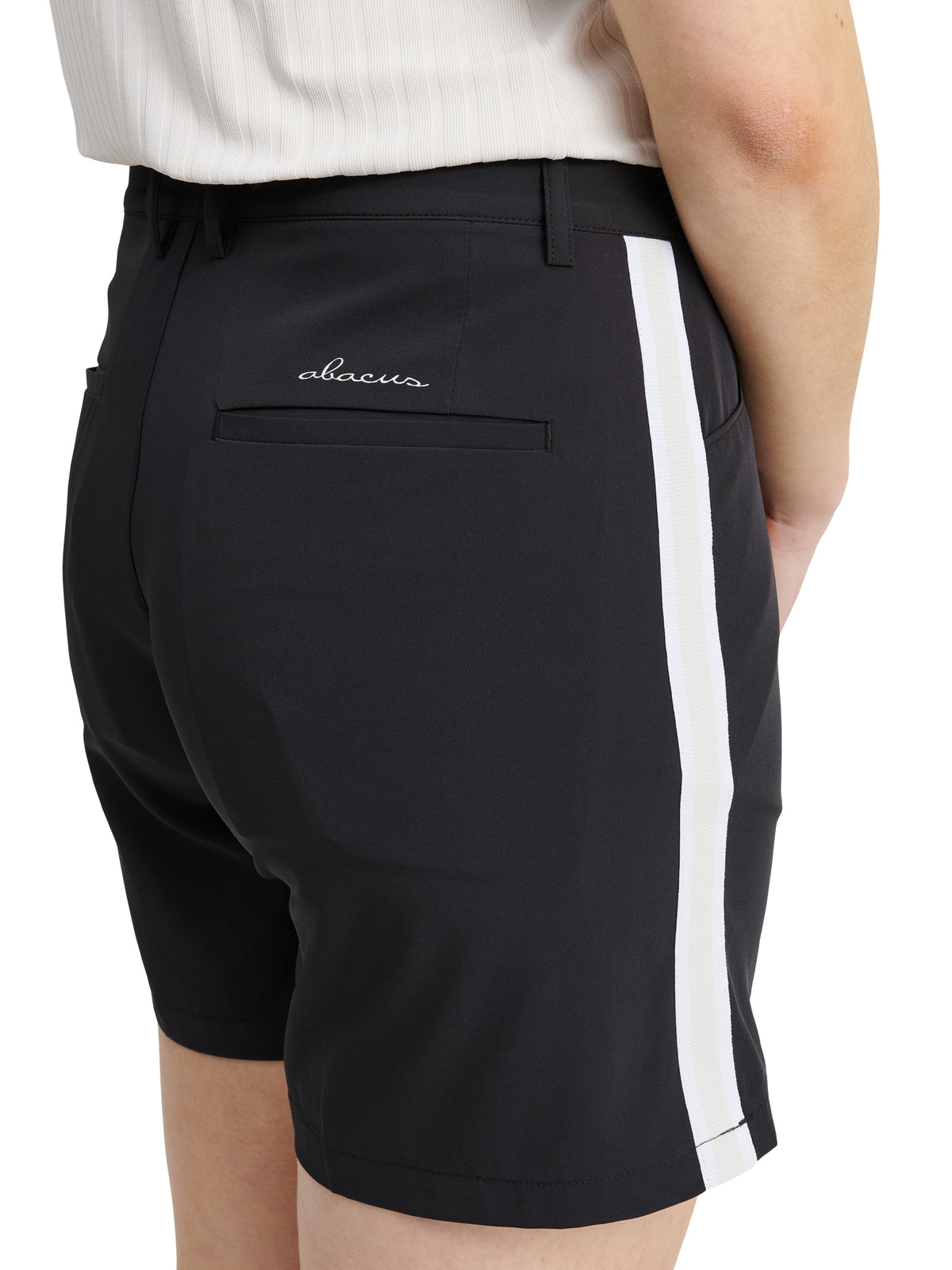 Lds Brook stripe shorts - black-1