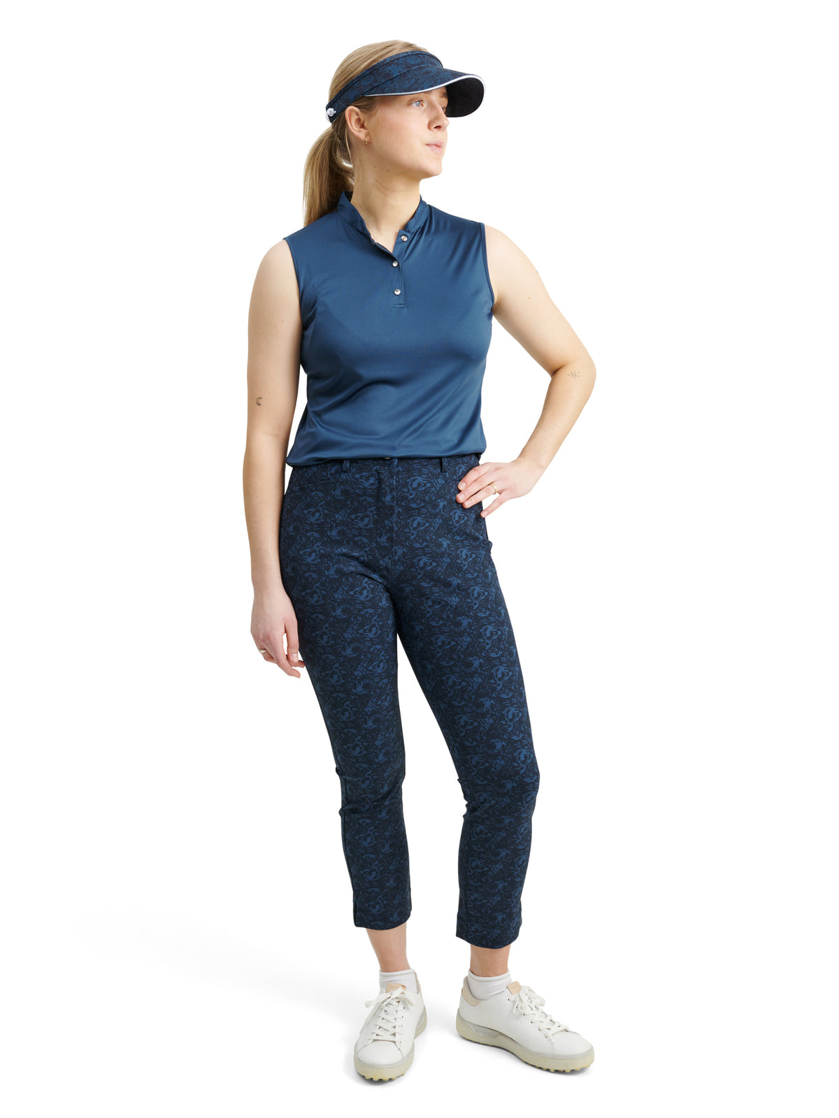 Lds Elite Graphic 7/8 trousers - peacock blue-3