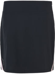 Lds Brook stripe skort 50cm - black/begonia