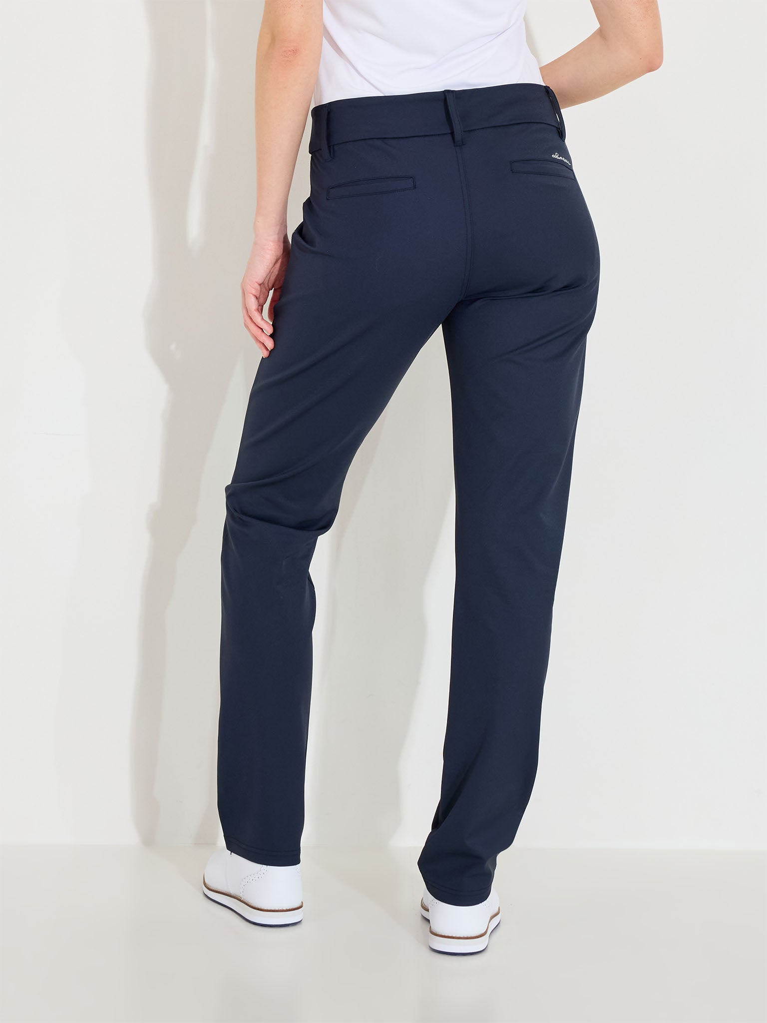 Lds Elite pull-on midwaist trousers - navy-2