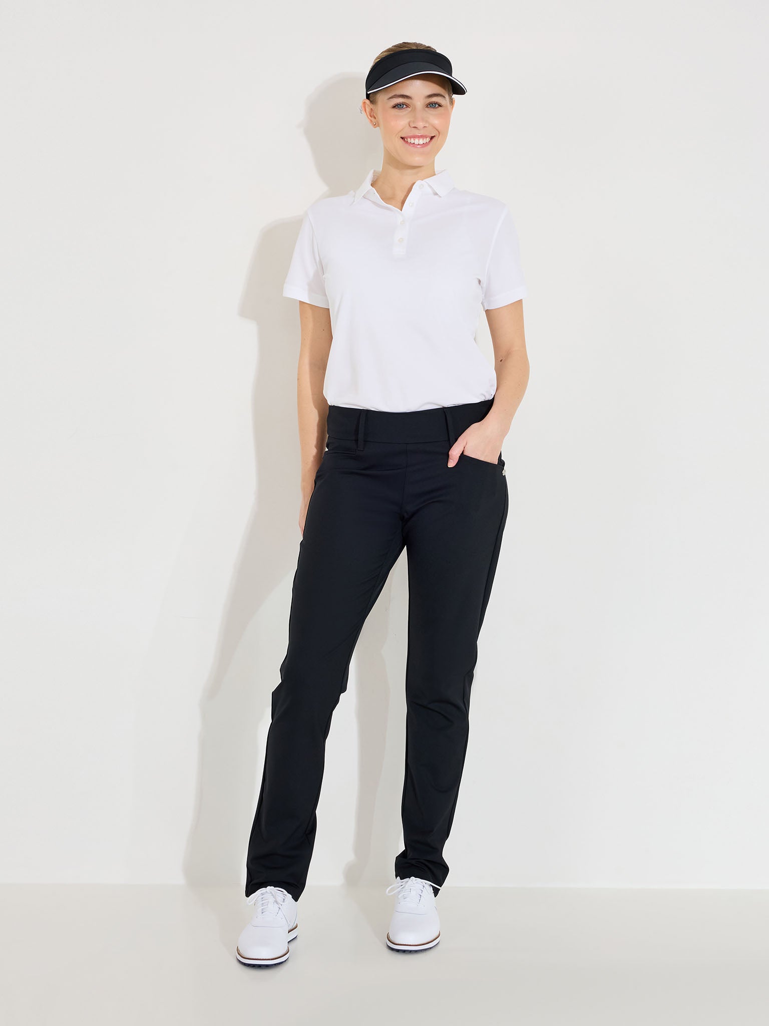 Lds Elite pull-on midwaist trousers - black-3