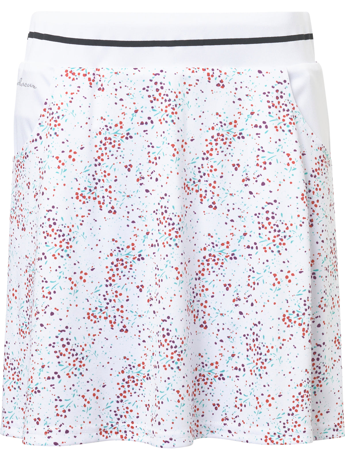 Lds Juliet skort 45cm - white floral-7