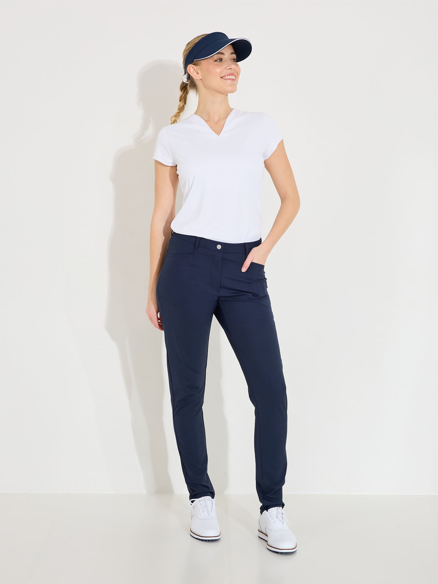 Lds Elite trousers mid waist - navy-3