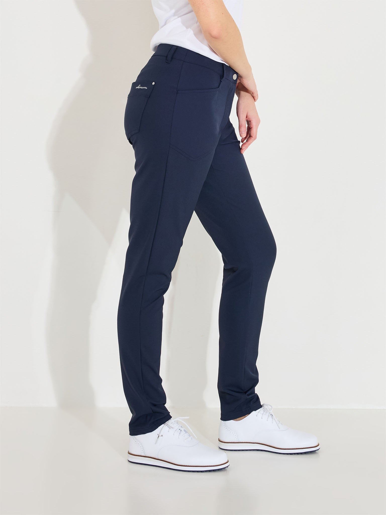 Lds Elite trousers mid waist - navy-4