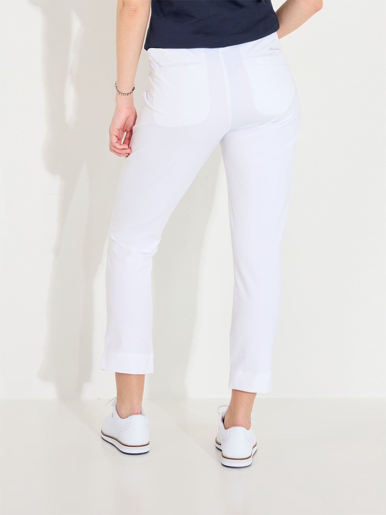 Lds Elite 7/8 trousers mid waist - white