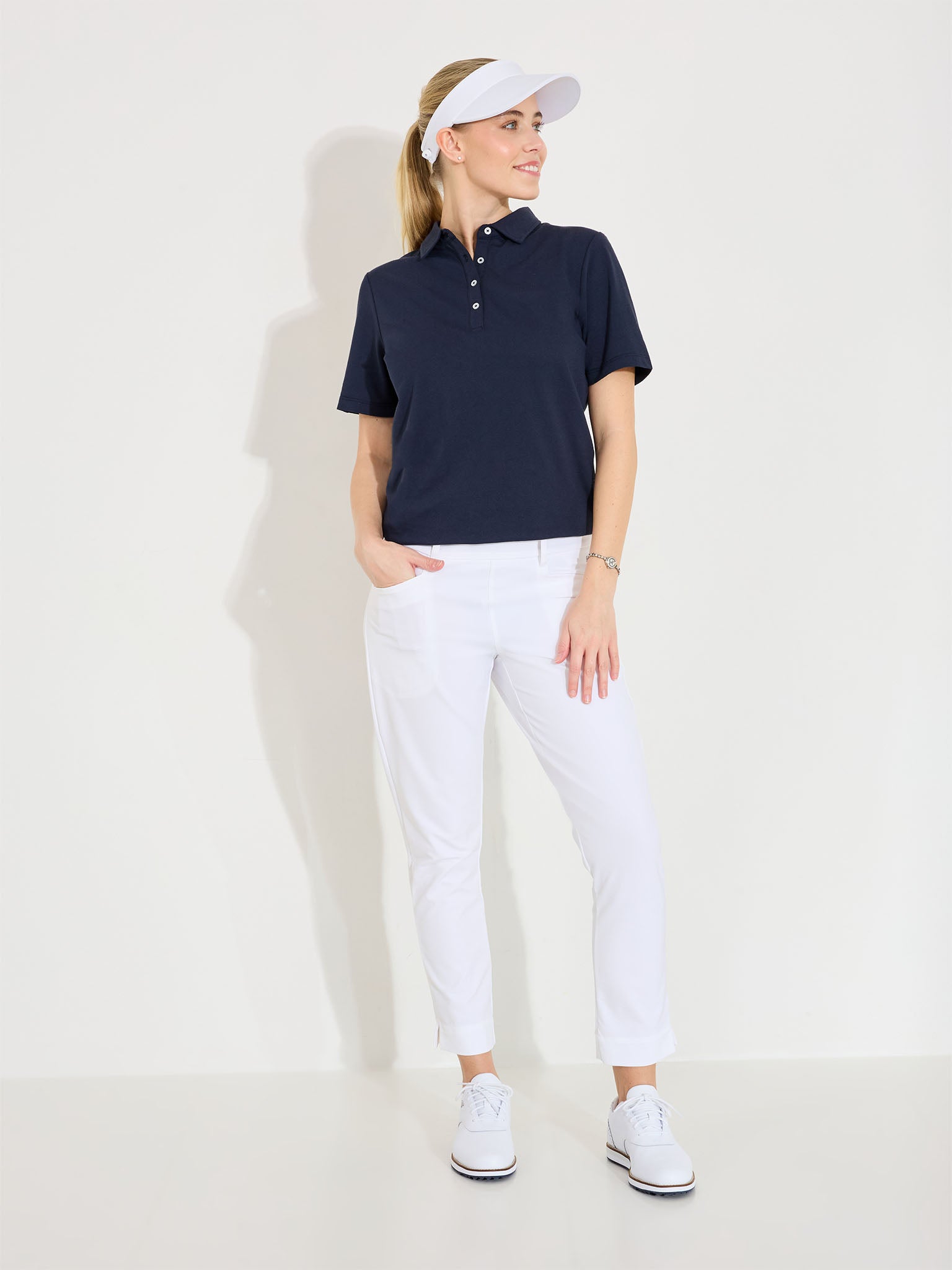 Lds Elite 7/8 trousers mid waist - white-3