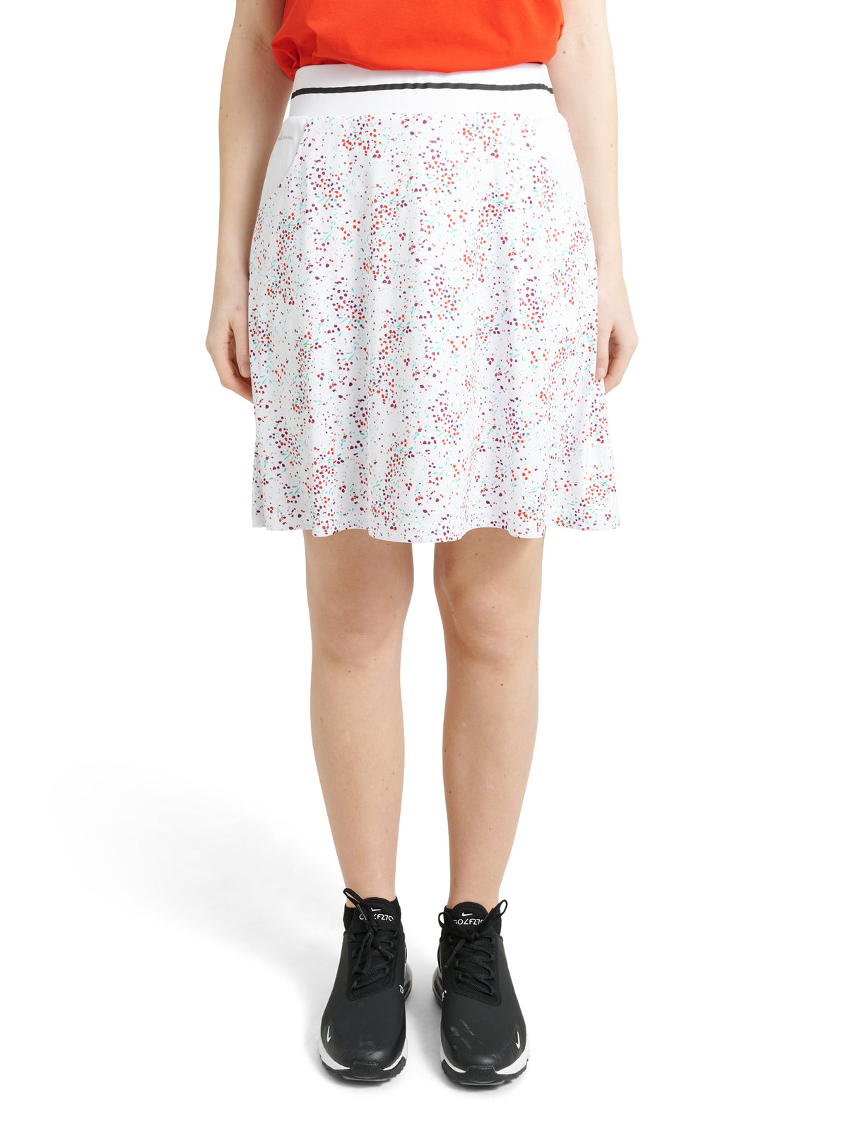 Lds Juliet skort 50cm - white floral-1