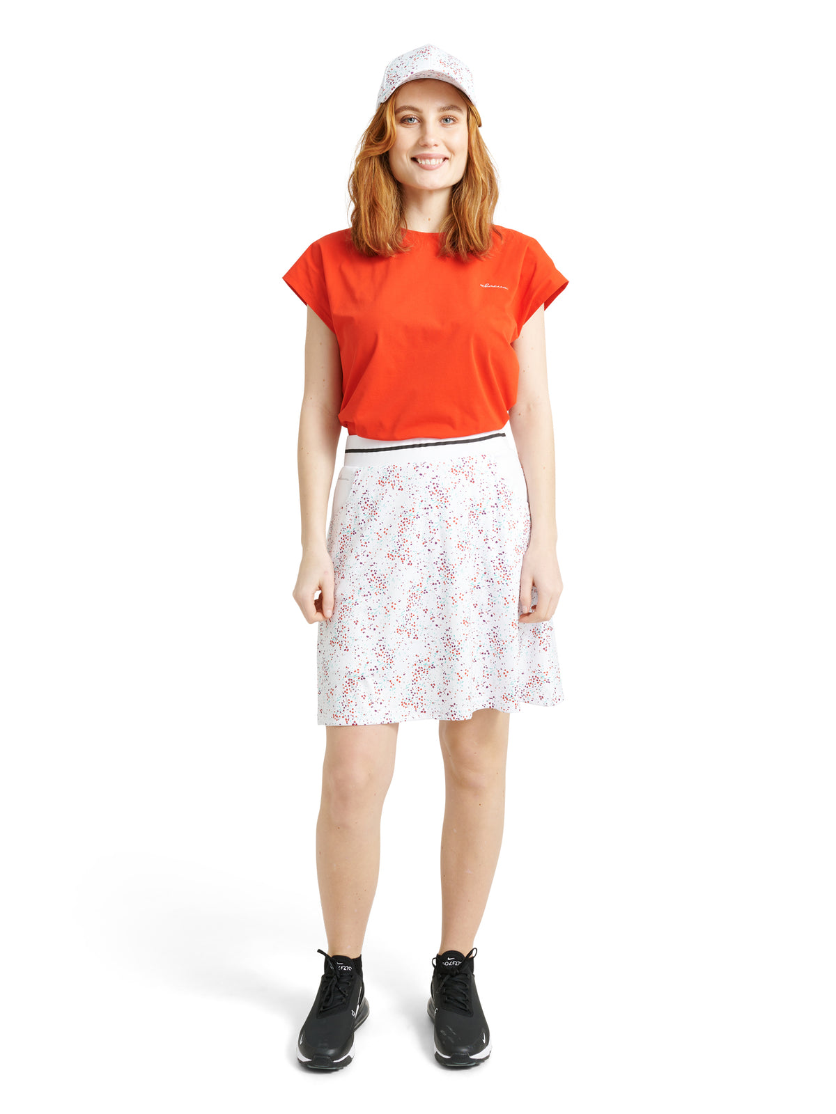 Lds Juliet skort 50cm - white floral-3
