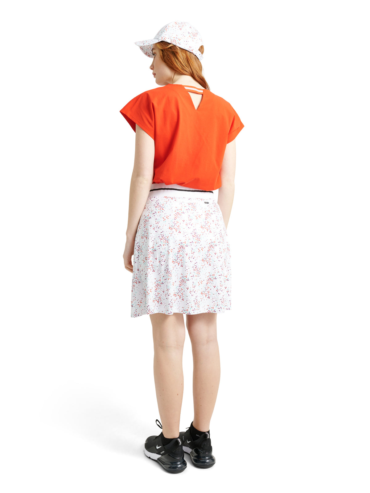 Lds Juliet skort 50cm - white floral-6