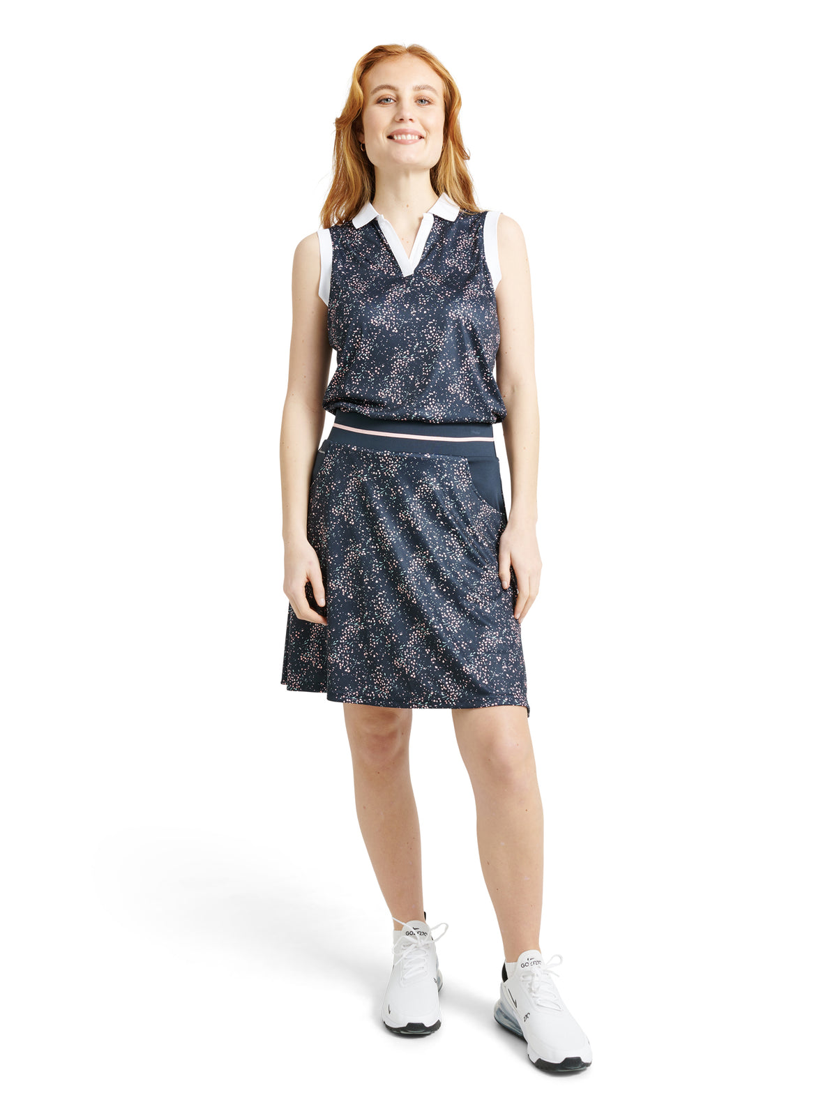 Lds Juliet skort 50cm - navy floral-3