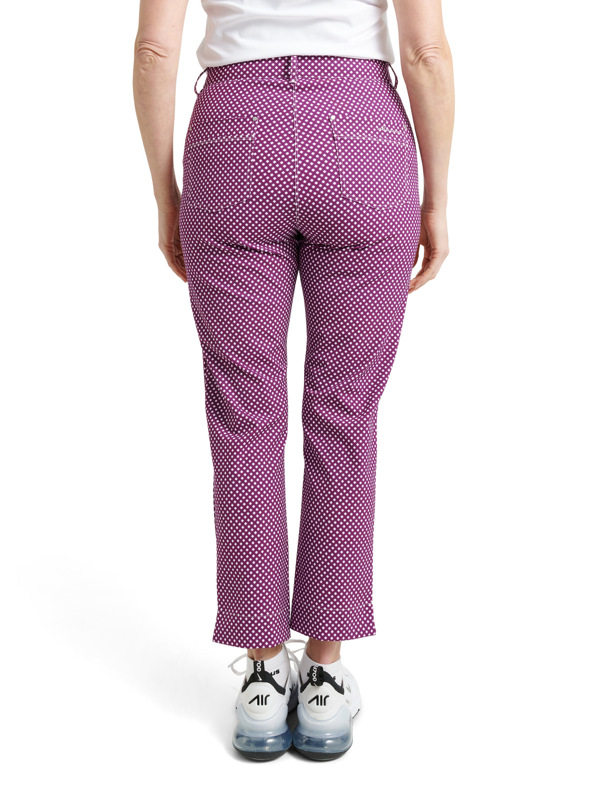 Lds Merion 7/8 trousers - violet check-2