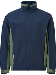 Mens Links stretch rainjacket - navy/forest