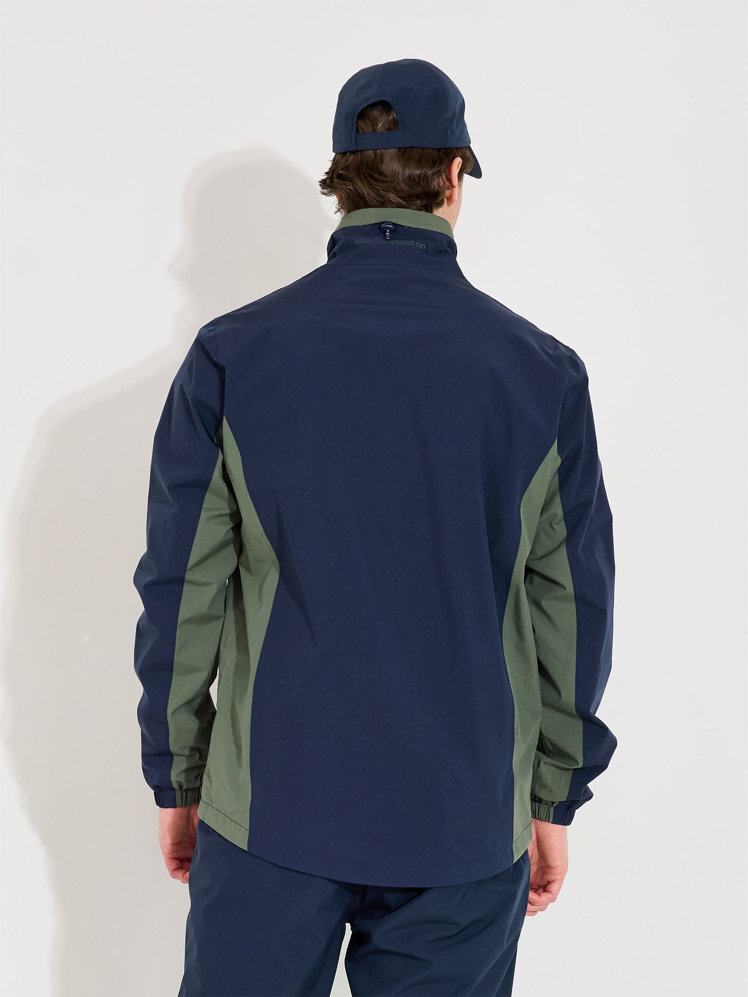 Mens Links stretch rainjacket - navy/forest