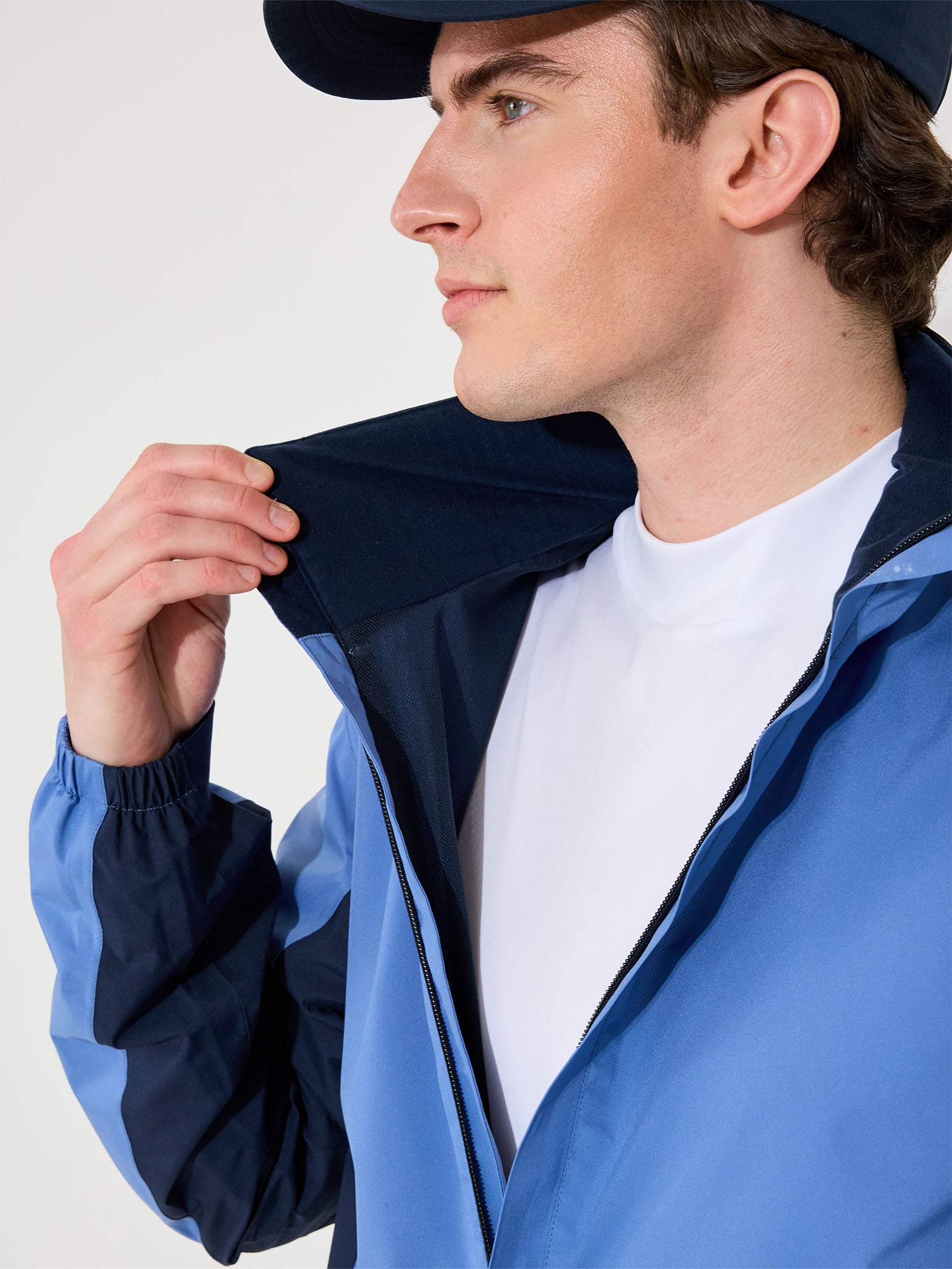 Mens Links stretch rainjacket - horizon blue-3