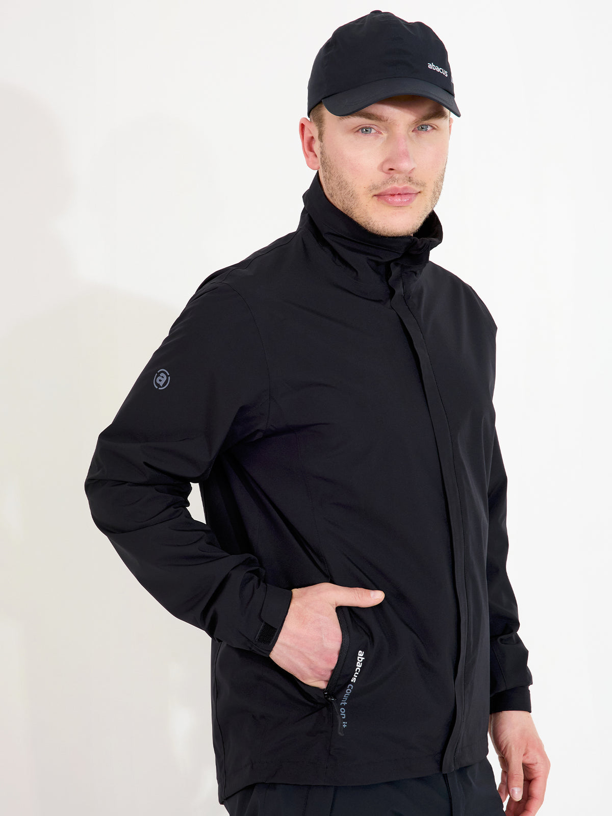 Mens Links stretch rainjacket - black-7