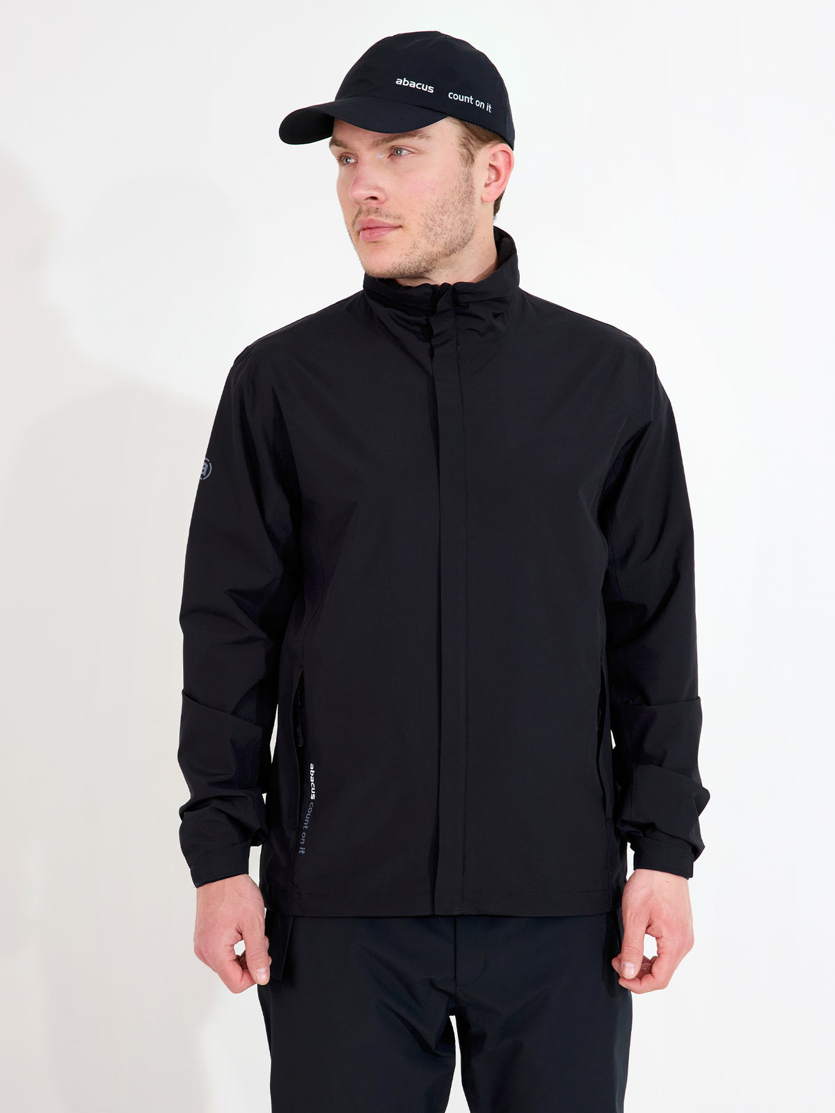 Mens Links stretch rainjacket - black-1