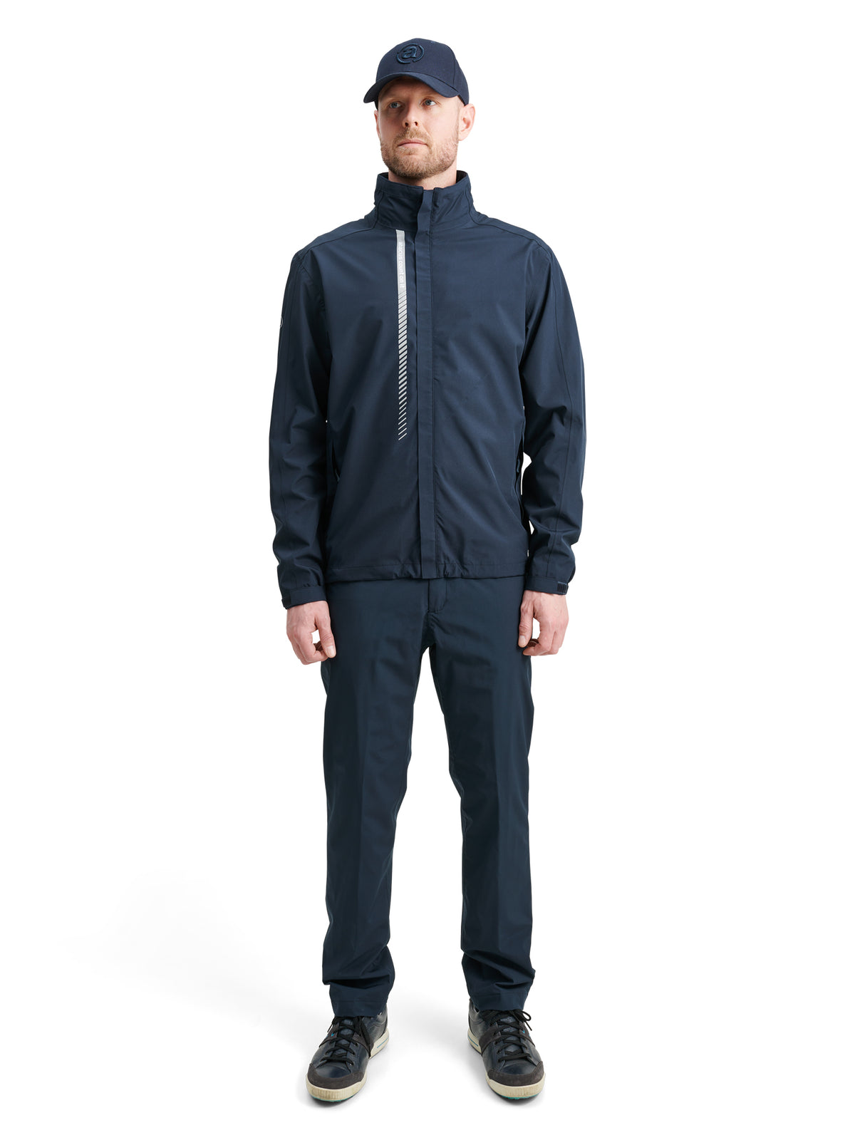 Mens Links stretch rainjacket - navy