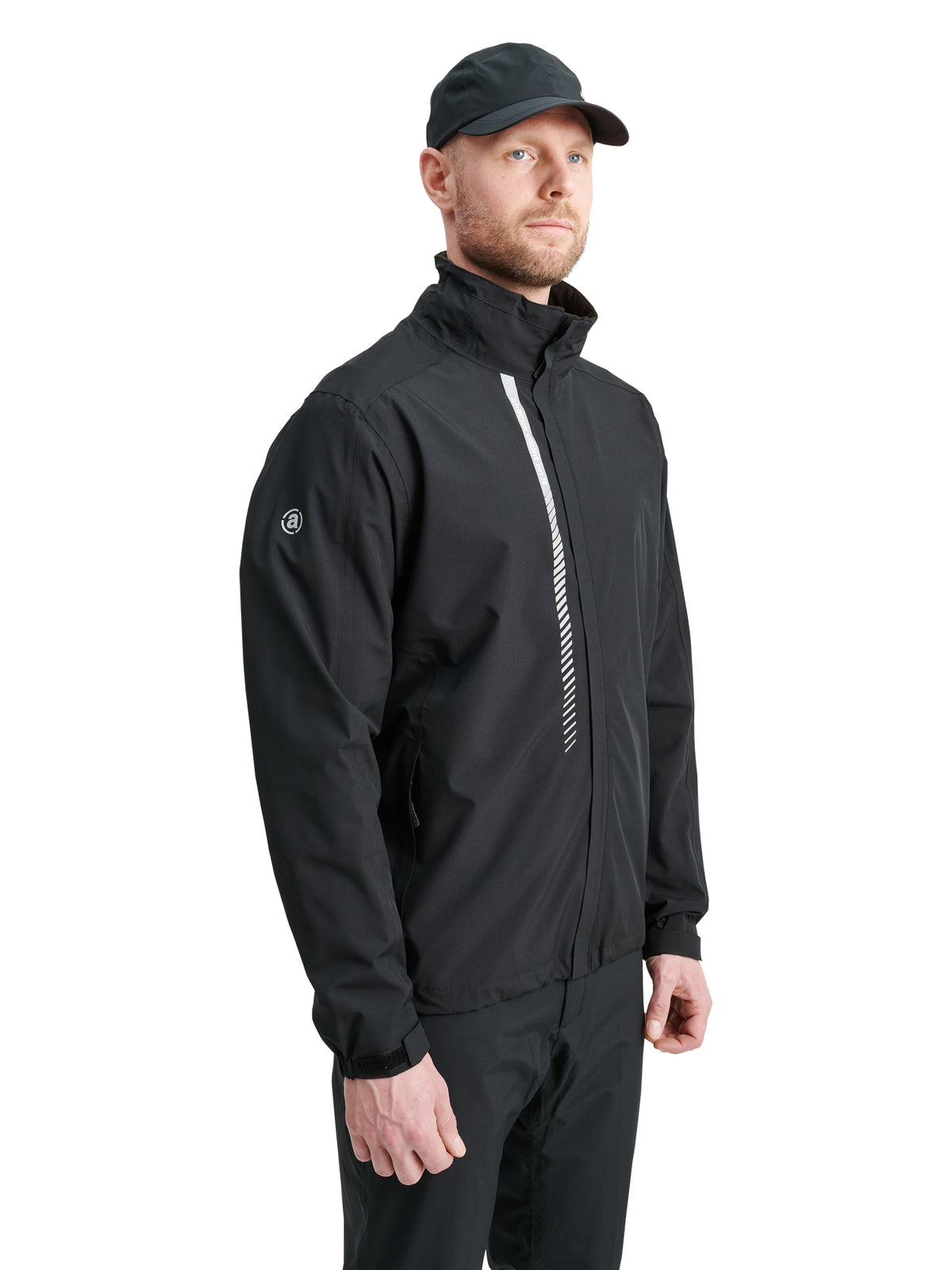 Mens Links stretch rainjacket - black