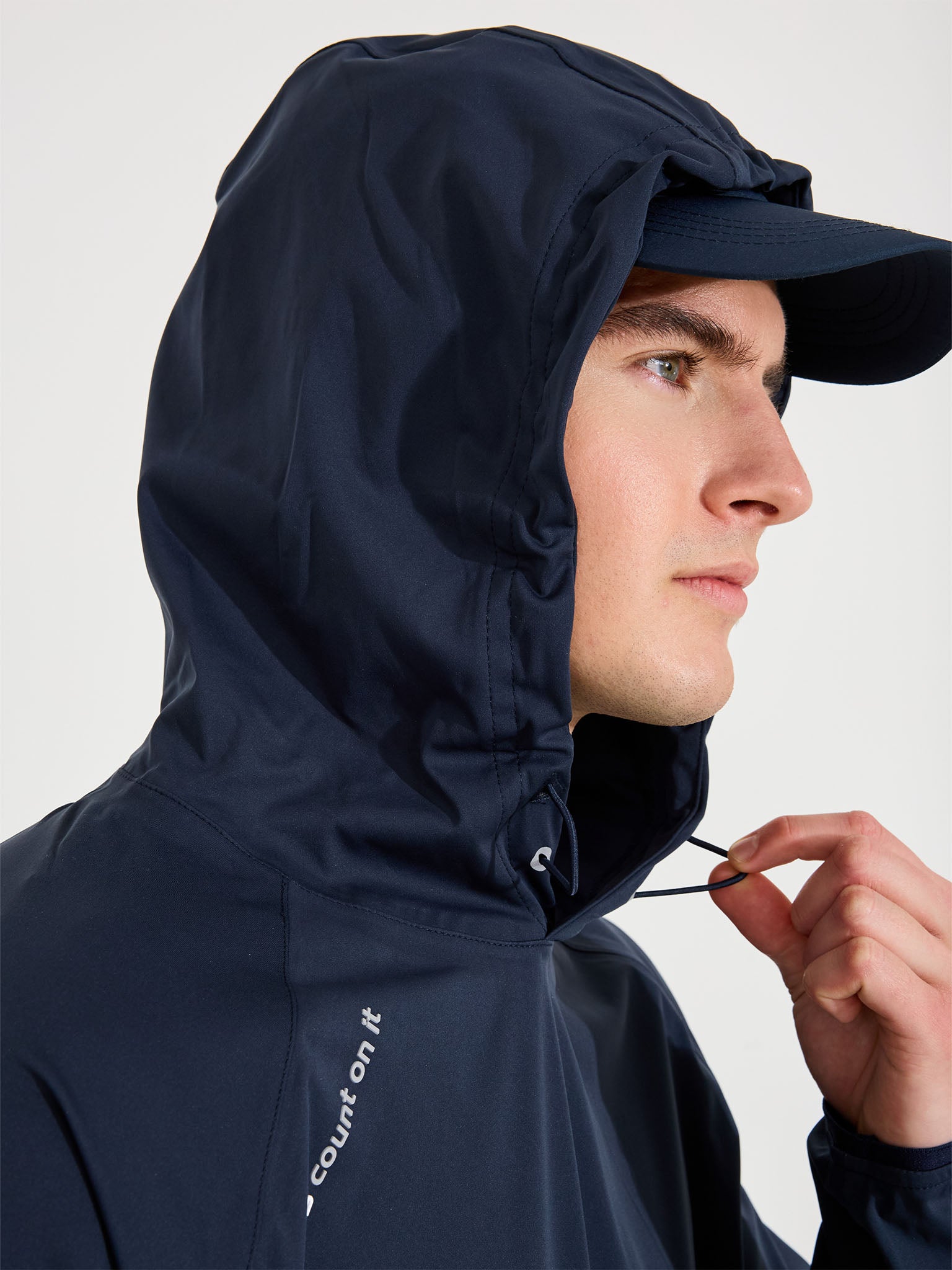 Mens Bounce waterproof hoodie - navy-3