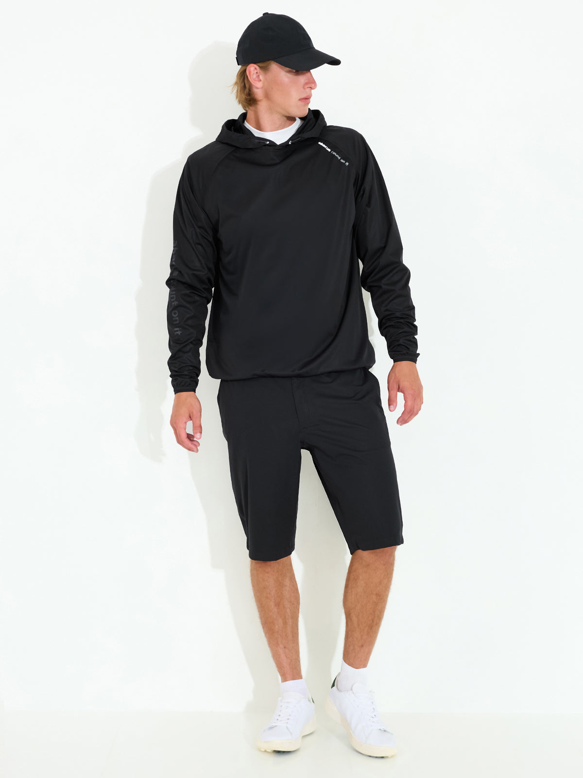 Mens Bounce waterproof hoodie - black-3
