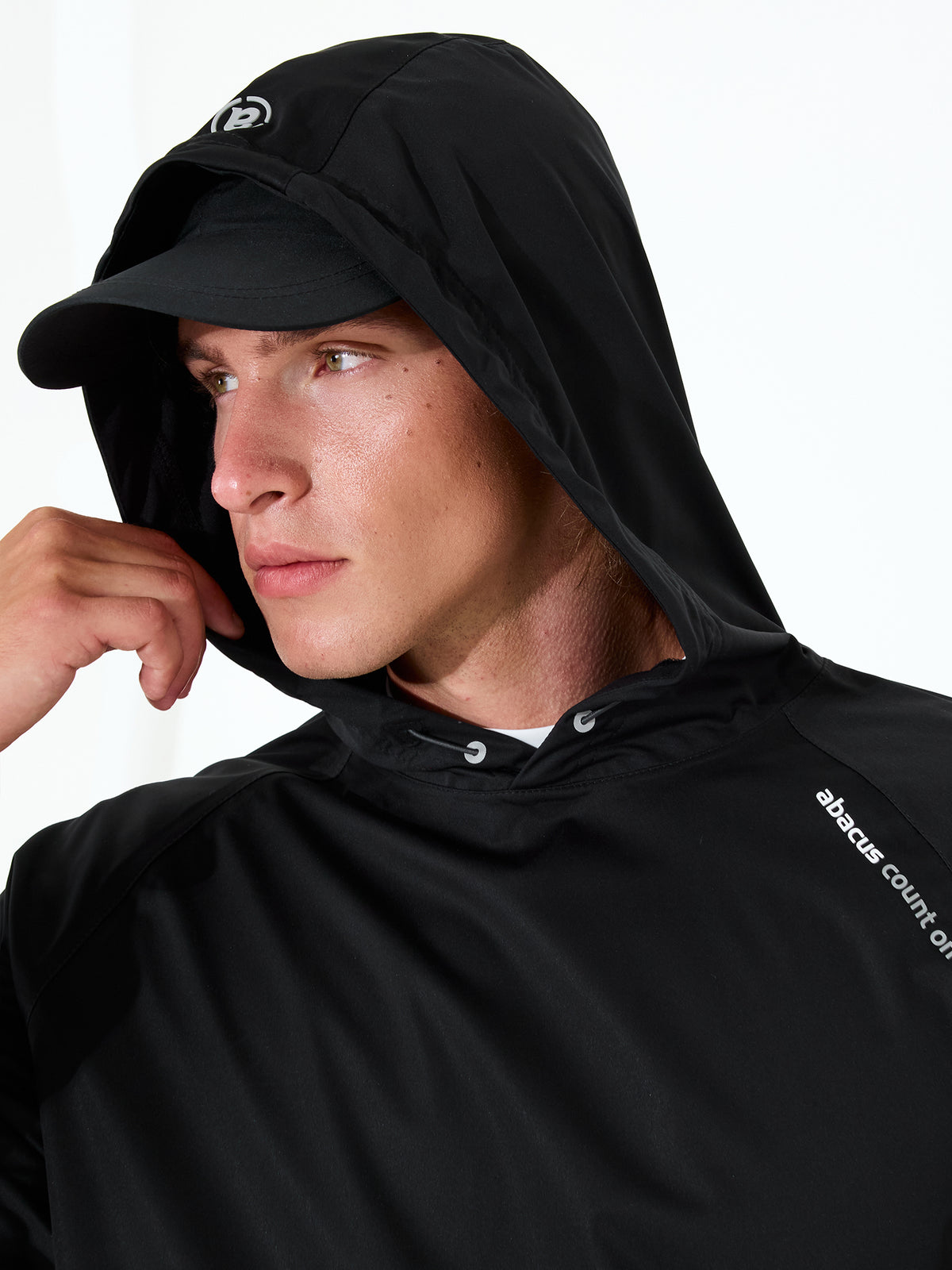 Mens Bounce waterproof hoodie - black-6