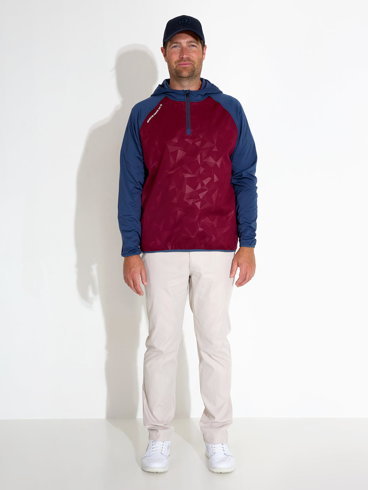 Mens Kingsbarns hybrid hoodie - cranberry-3