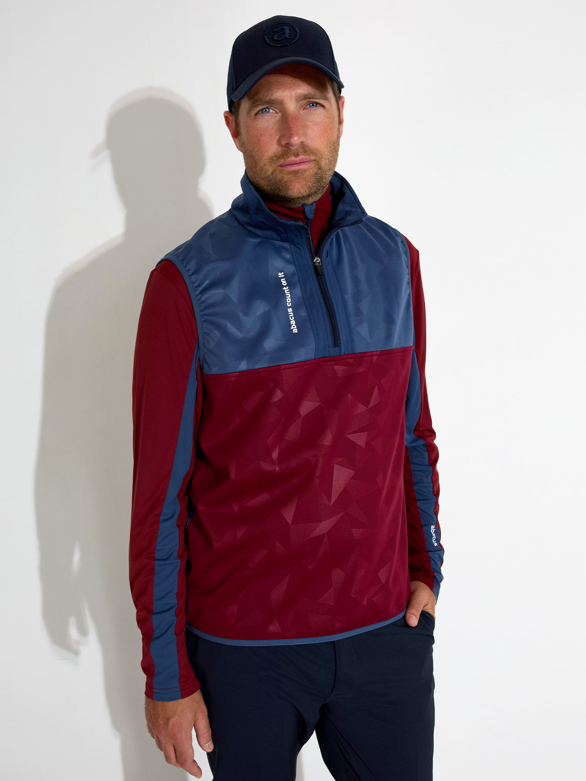 Mens Kingsbarns hybrid vest - cranberry-1