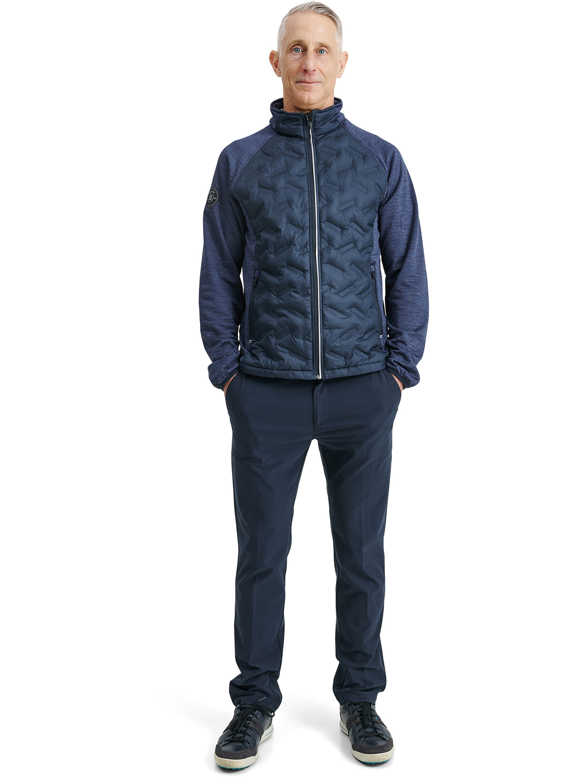Mens Elgin hybrid  jacket - navy-2