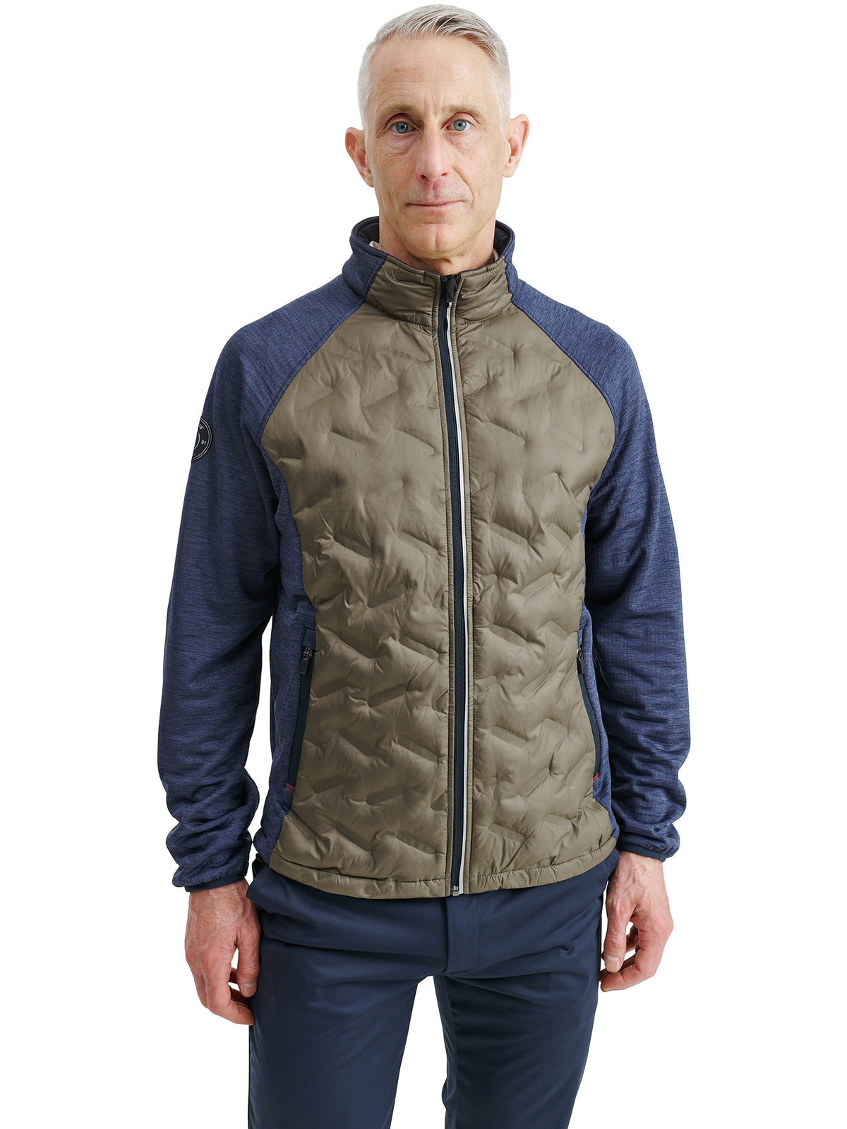 Mens Elgin hybrid  jacket - olive-1