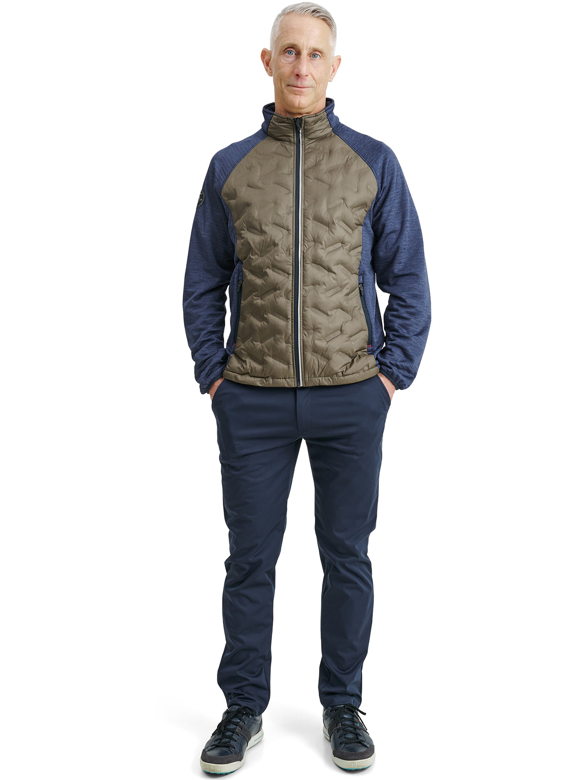Mens Elgin hybrid  jacket - olive-2