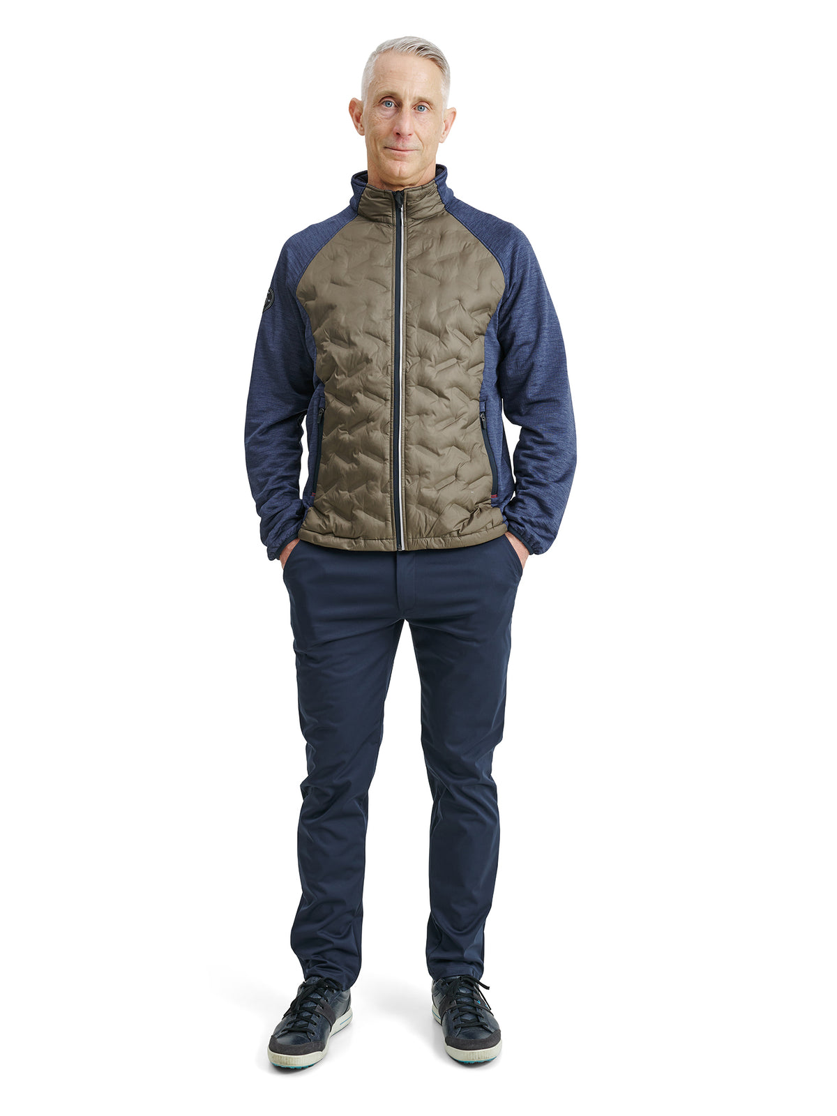 Mens Elgin hybrid  jacket - olive-3