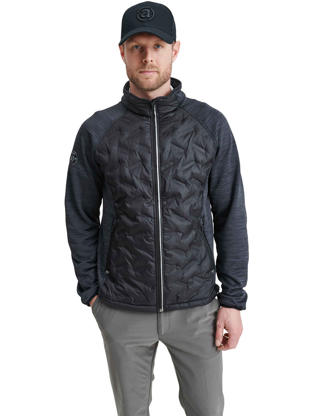Mens Elgin hybrid  jacket - black-1