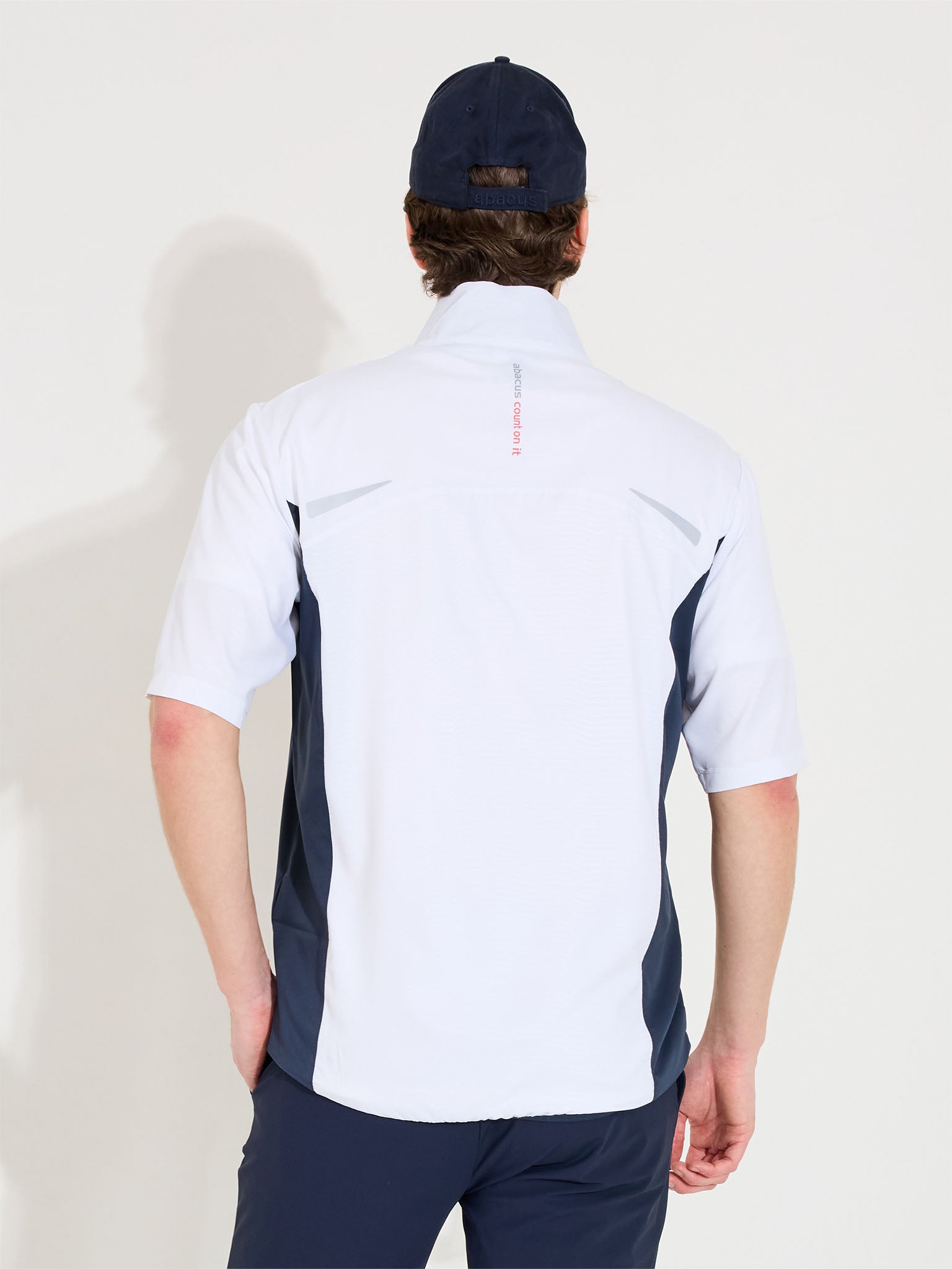 Mens Lanark stretch windshirt - white/navy