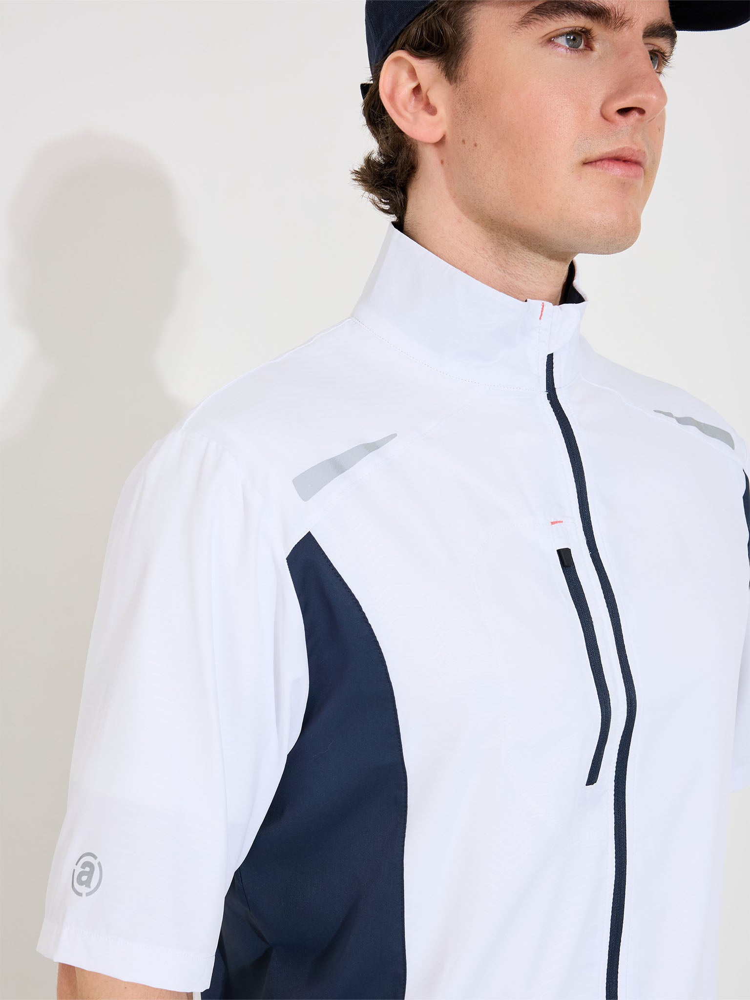 Mens Lanark stretch windshirt - white/navy-5