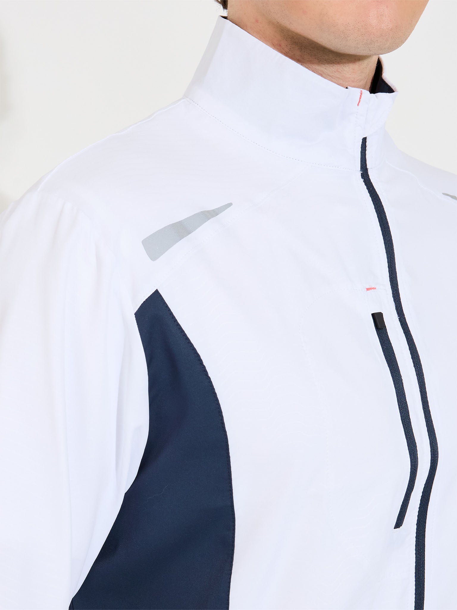 Mens Lanark stretch windshirt - white/navy-3