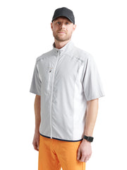 Mens Lanark stretch windshirt - grey/white