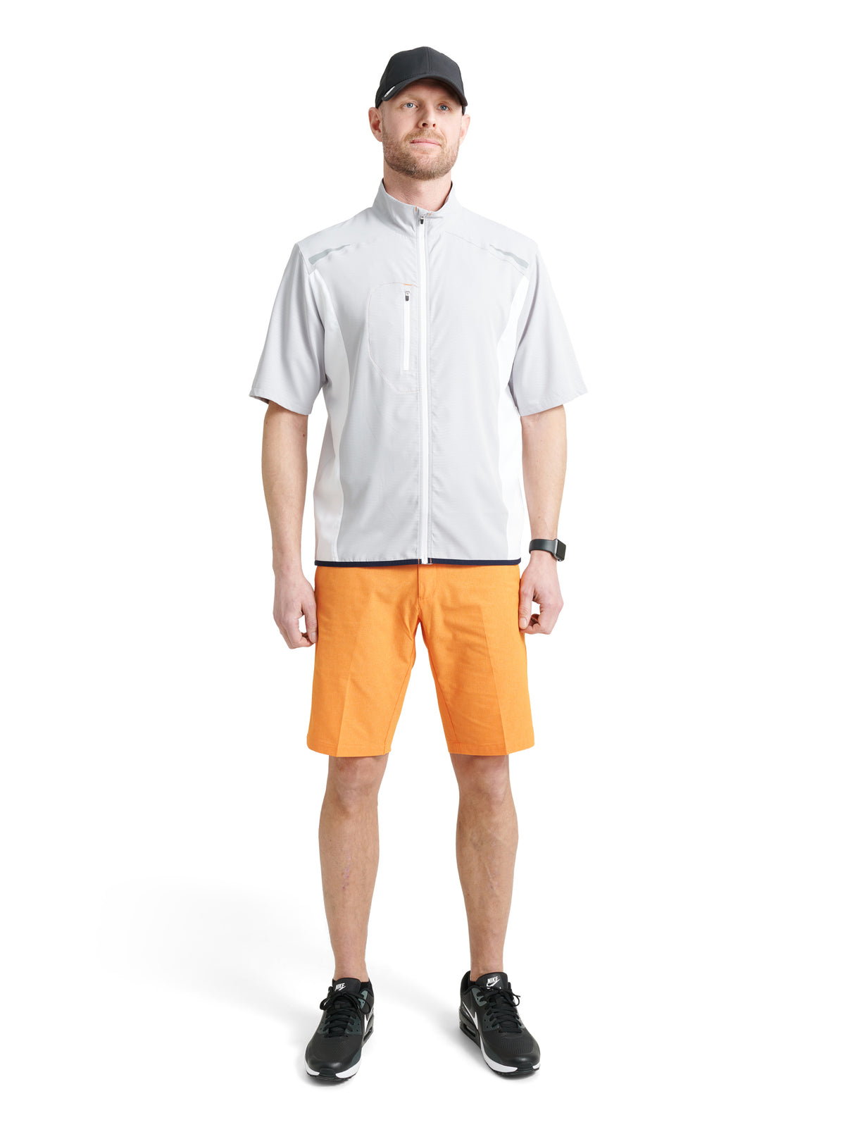 Mens Lanark stretch windshirt - grey/white-2