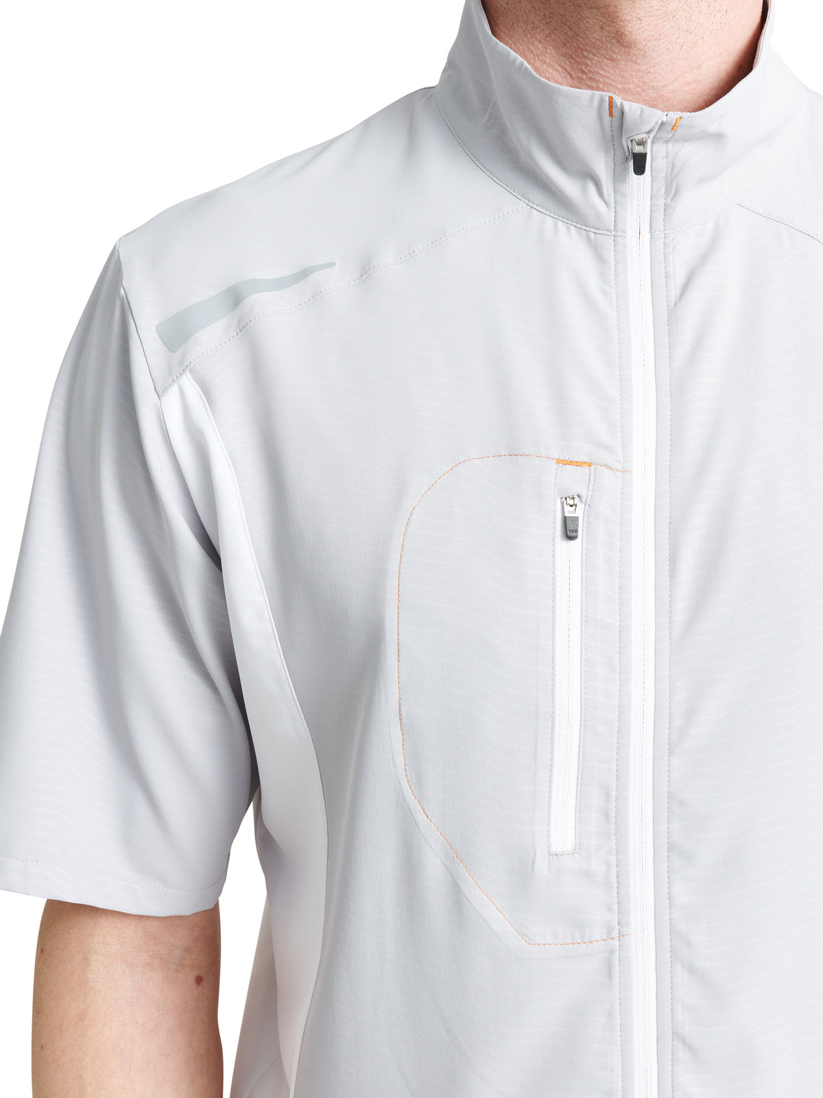 Mens Lanark stretch windshirt - grey/white-3