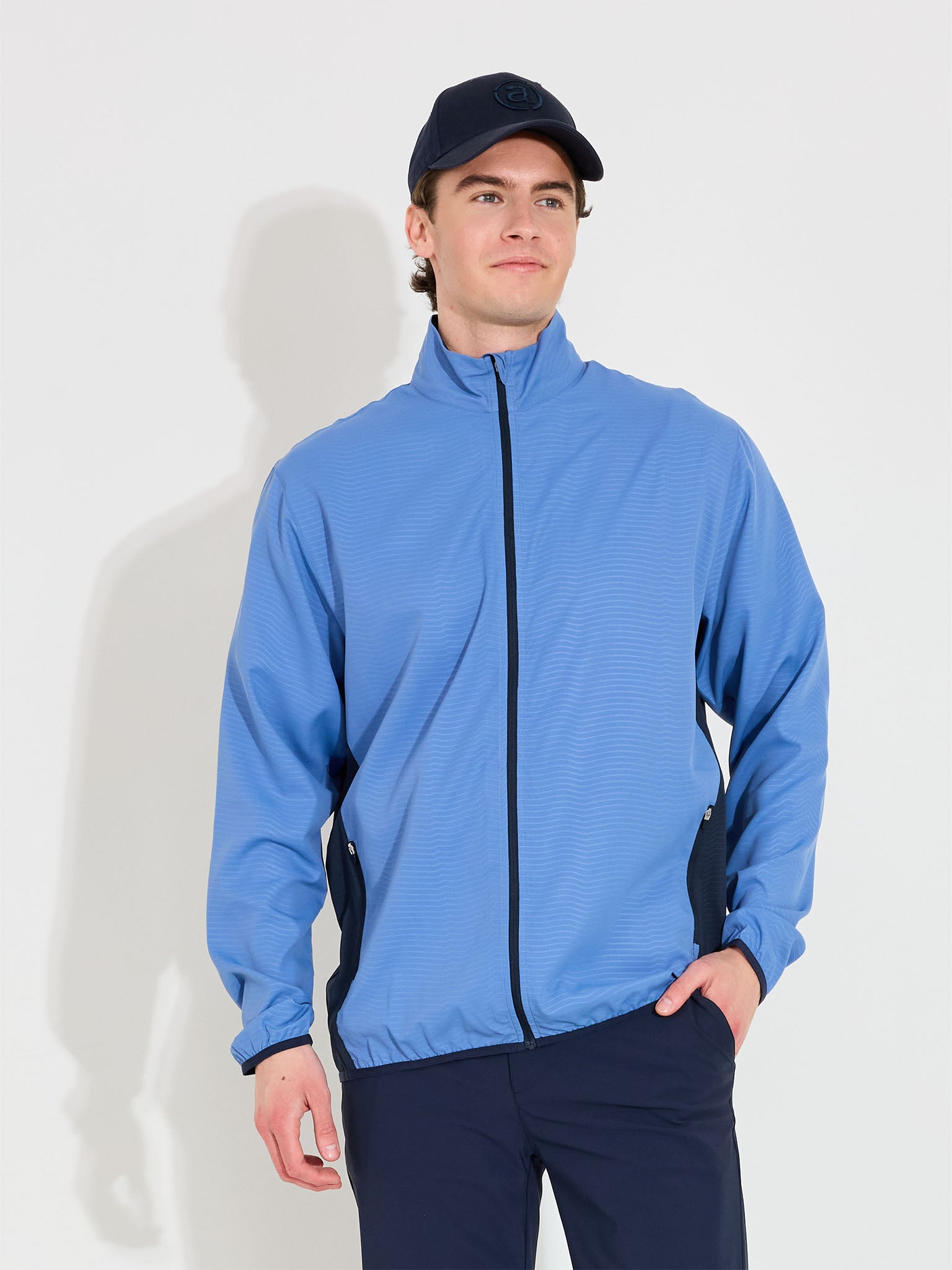 Mens Lanark classics stretch windjacket - navy – Abacus Sportswear