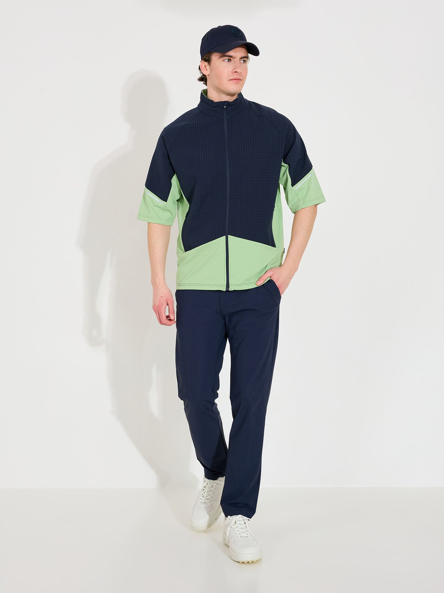 Mens Wedge hybrid shirt - apple/navy-4