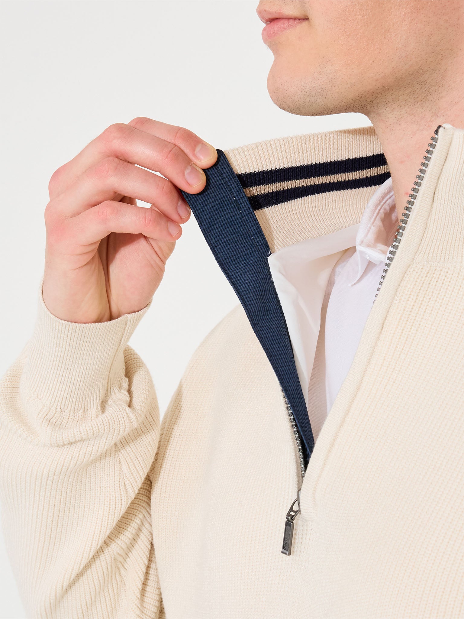 Mens Niblick knitted pullover - clam-5