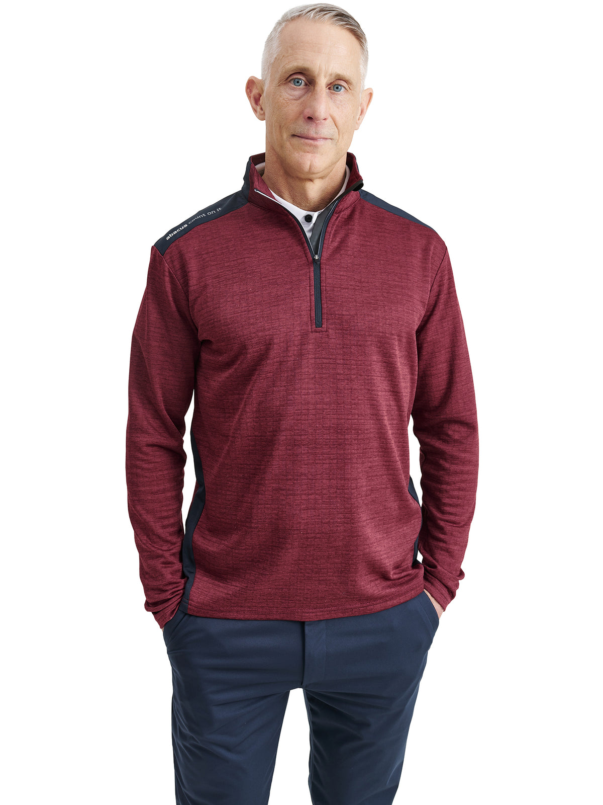Mens Sunningdale halfzip - cranberry-1