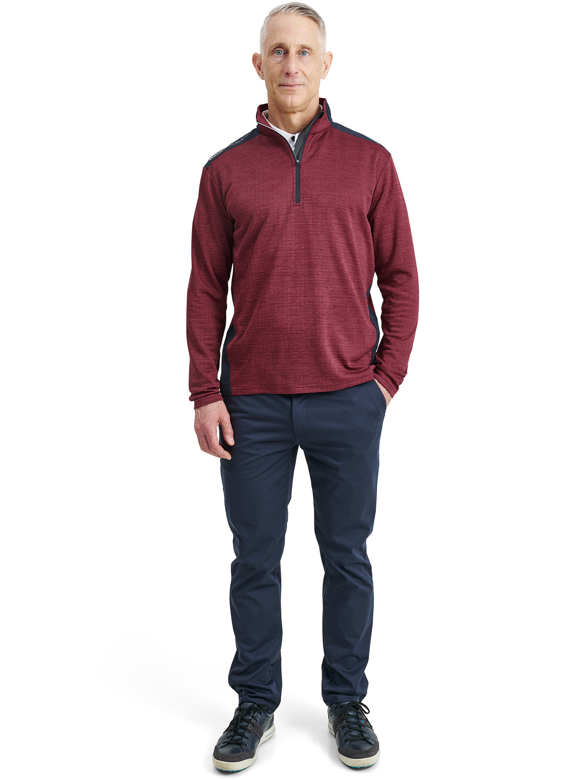 Mens Sunningdale halfzip - cranberry-3