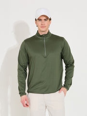 Mens Cradoc halfzip fleece - forest