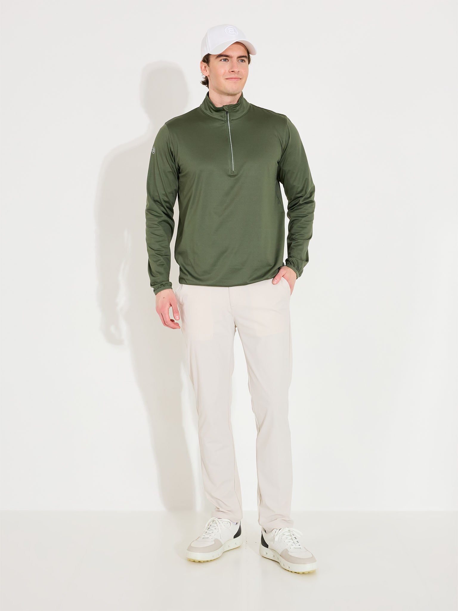 Mens Cradoc halfzip fleece - forest