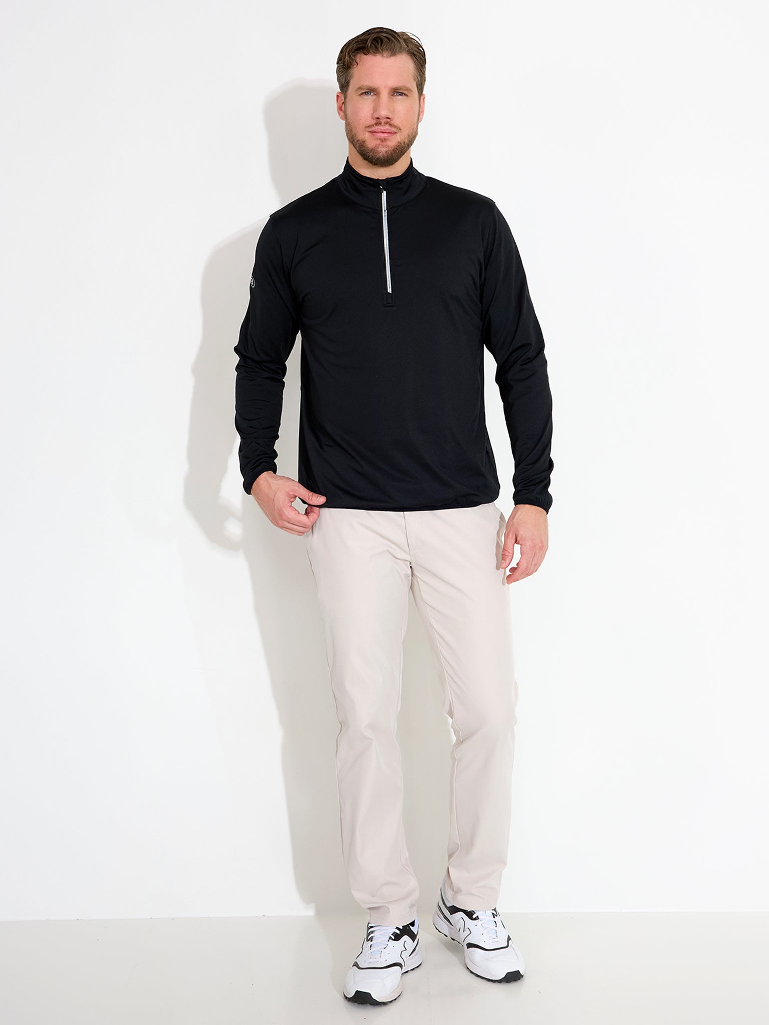 Mens Cradoc halfzip fleece - black-3
