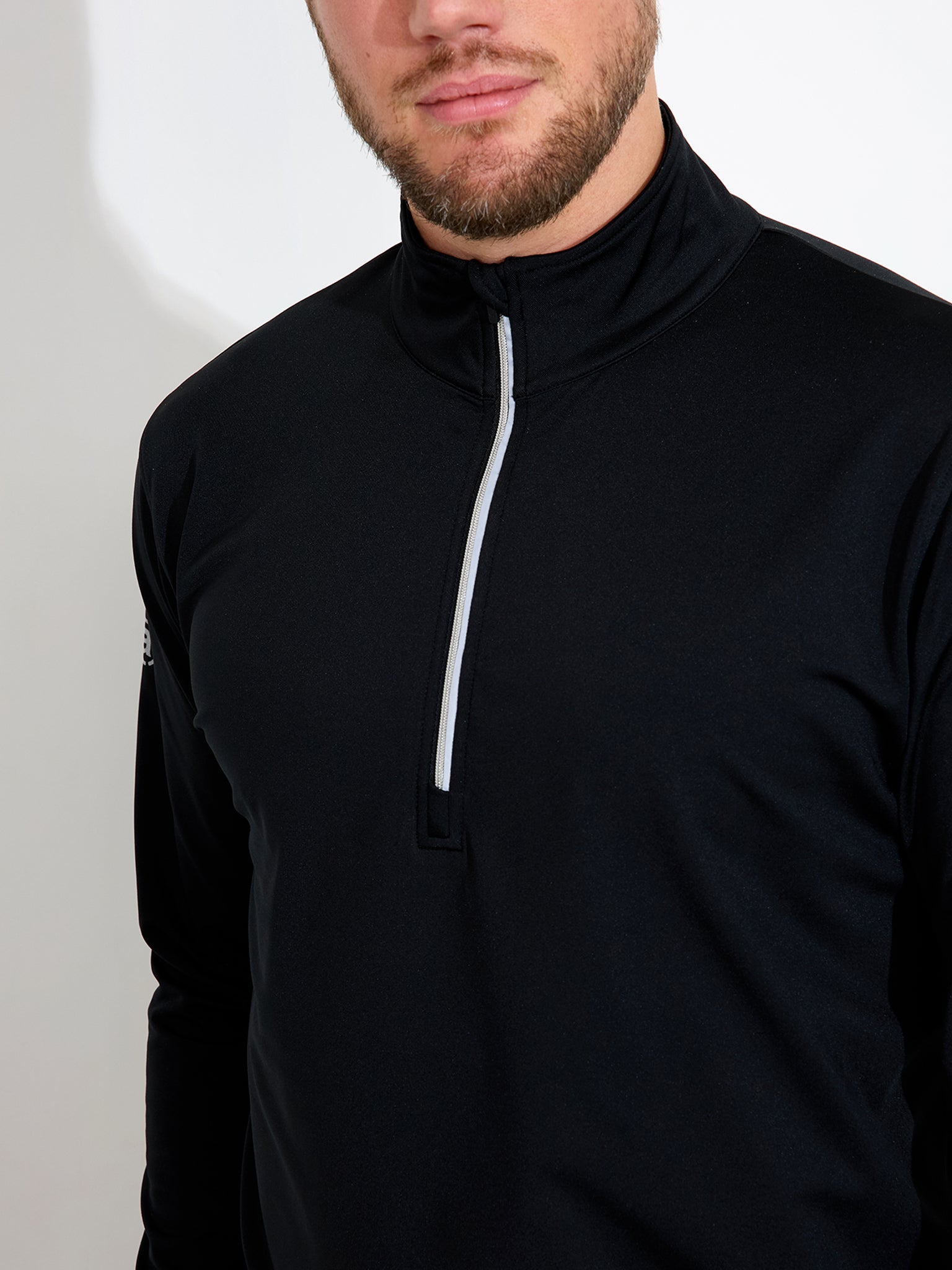 Mens Cradoc halfzip fleece - black-4