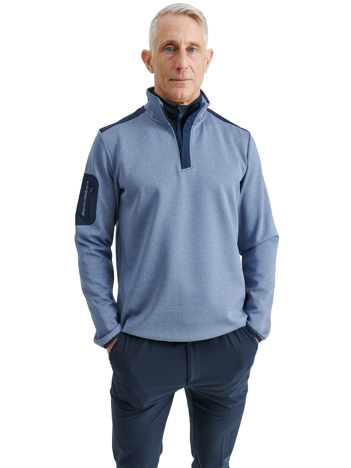 Mens Scramble halfzip - blue-1