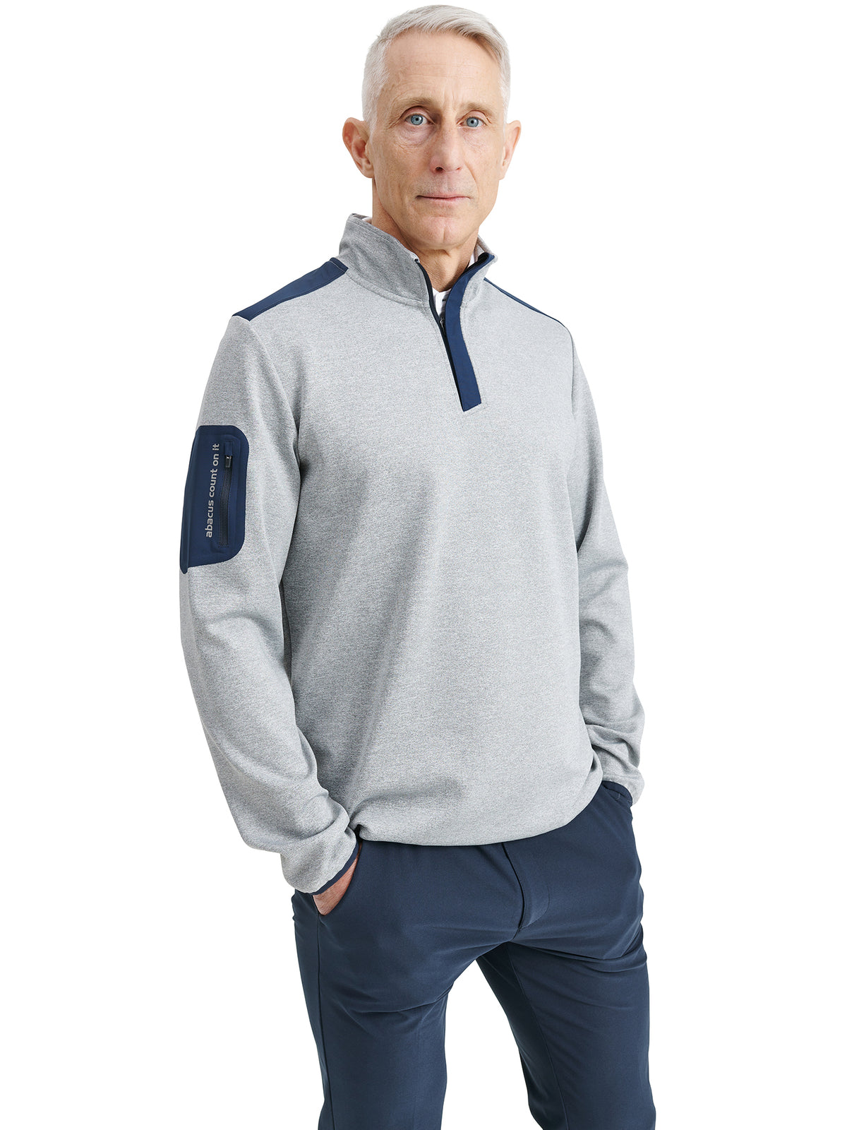 Mens Scramble halfzip - lt.greymelange-1